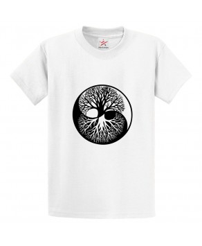 Yin Yang Inspired Tree of Life Art Unisex Kids and Adults T-Shirt